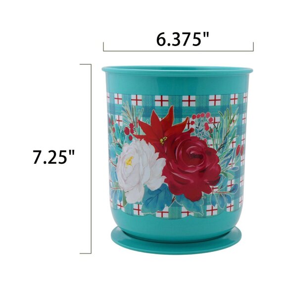 Last One The Pioneer Woman Silicone and Wood Cooking Utensils Crock Set 5 Pieces - Picture 2 of 5